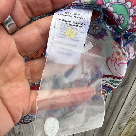 TALBOTS Floral Paisley 3/4 Sleeve  V Neck Tunic Top Women’s Large Petite NWT - Picture 9 of 12